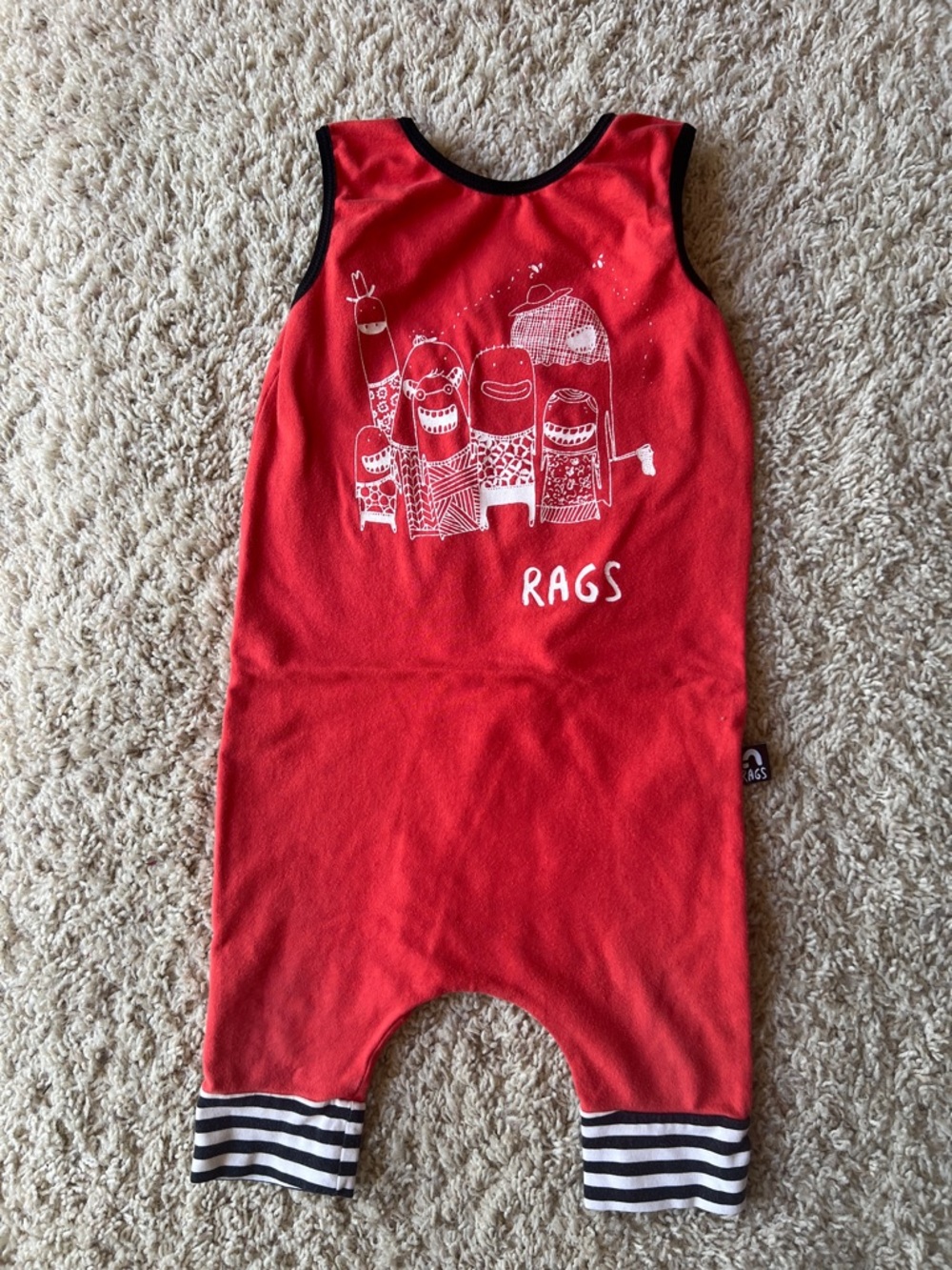 Rags to Raches Thumb People Red Sleeveless Romper